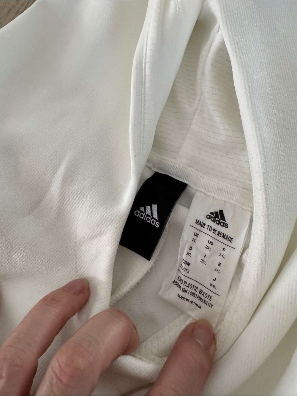 adidas White Sustainable Tee with 'Made to Be Remade' Tag - Picture 5 of 7